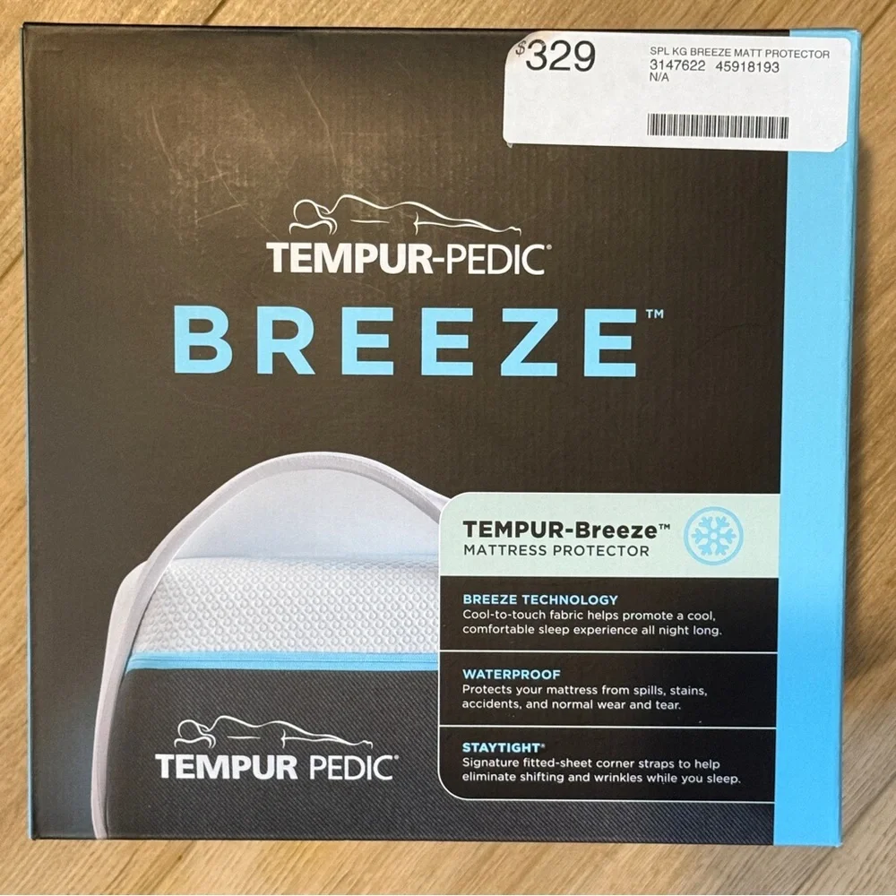 TEMPUR-Pedic Breeze Mattress Protector SPLIT king NWT